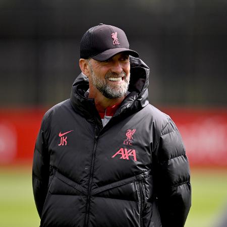 Jürgen Klopp, técnico do Liverpool, durante treino.