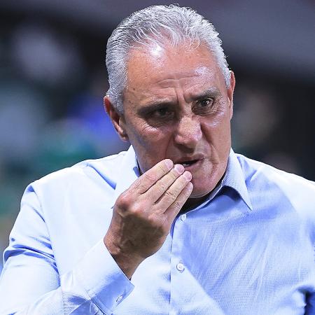 Tite, técnico do Flamengo, durante jogo contra o Palmeiras, pela Copa do Brasil