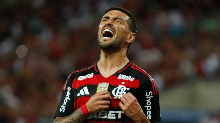 Arrascaeta comemora gol do Flamengo sobre o Fortaleza em jogo do Brasileirão - JOÃO SALLES/ENQUADRAR/ESTADÃO CONTEÚDO