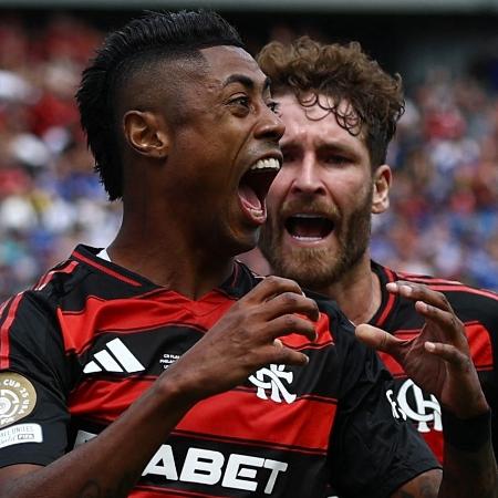 Bruno Henrique comemora gol marcado pelo Flamengo contra o Chelsea no Mundial Bruno Henrique comemora gol marcado pelo Flamengo contra o Chelsea no Mundial