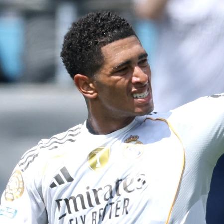Bellingham comemora gol marcado pelo Real Madrid contra o Pachuca no Mundial Bellingham comemora gol marcado pelo Real Madrid contra o Pachuca no Mundial