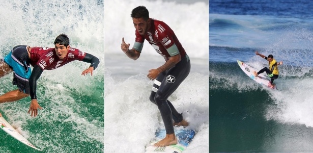 Medina, Filipinho e Mineirinho têm chances de dar o bi mundial de surfe ao Brasil - Reprodução/Arte UOL