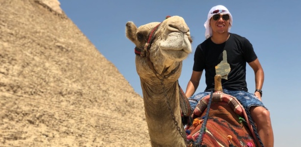 Hoje jogador do Al Wehda, da Arábia Saudita, Marcos Guilherme fez viagem pelo Egito - reprodução/Instagram