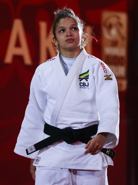 Larissa Pimenta, judoca do Brasil, no Grand Slam de Baku: ela conquistou o bronze na categoria até 52kg - IJF