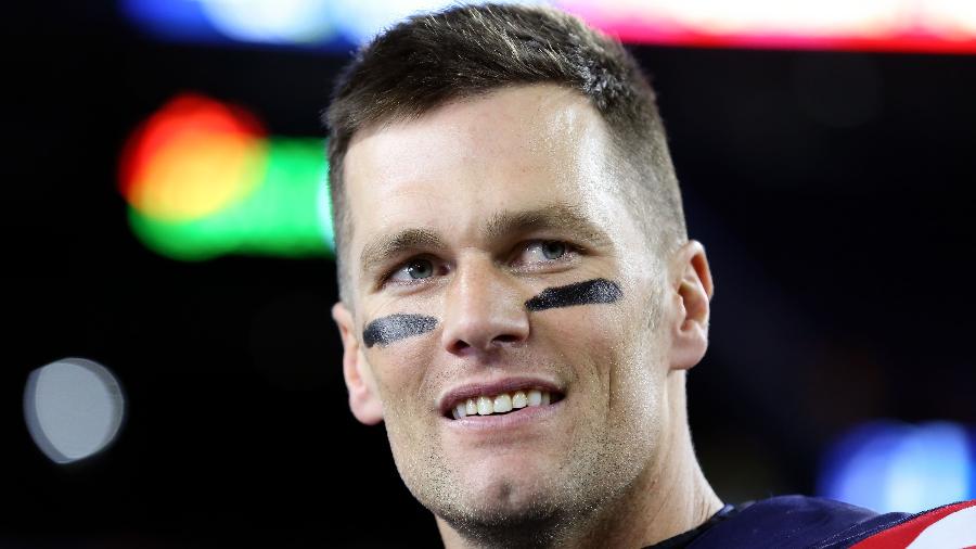 Tom Brady sorri após vitória do New England Patriots sobre o New York Giants - Paul Rutherford/USA TODAY Sports