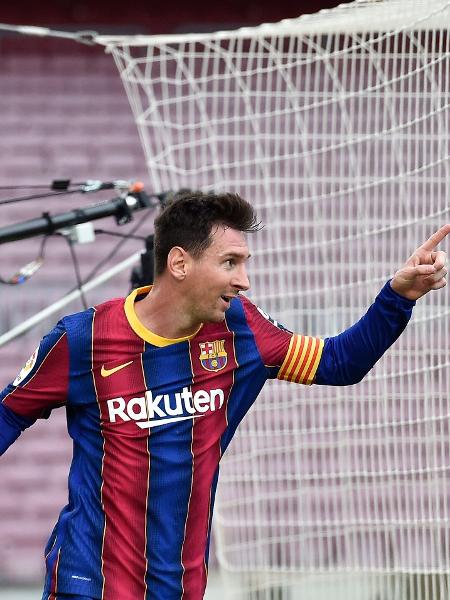 Messi comemora gol do Barcelona contra o Celta - Pau BARRENA / AFP