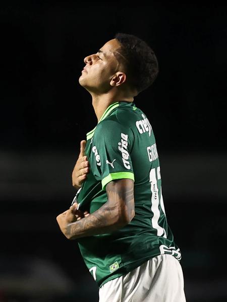 Giovani, do Palmeiras, em jogo contra o Santos pelo Paulistão - Cesar Greco/Palmeiras/by Canon