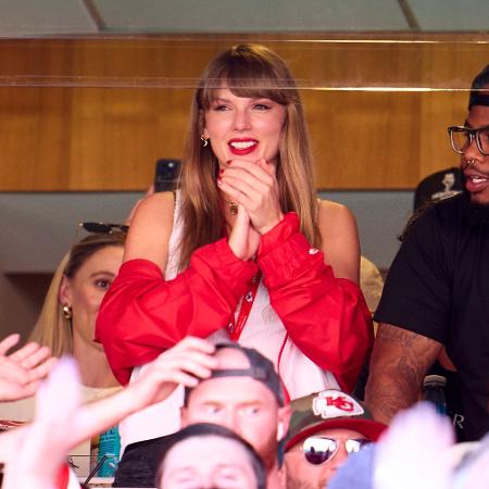 Taylor Swift durante a partida do Kansas City Chiefs na NFL