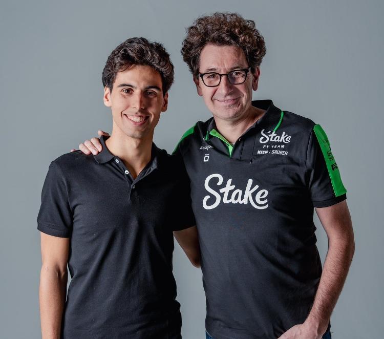 Gabriel Bortoleto e o chefe da operação da Audi, Mattia Binotto Gabriel Bortoleto e o chefe da operação da Audi, Mattia Binotto