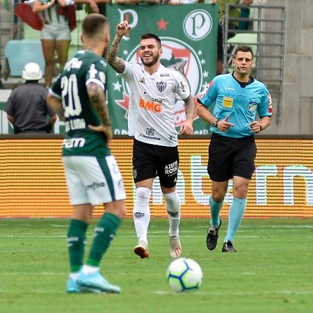 Nathan comemora gol do Atlético-MG contra o Palmeiras - Bruno Ulivieri/AGIF
