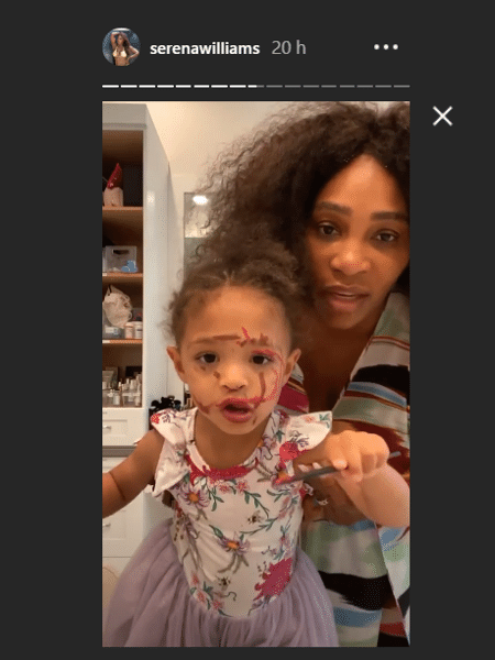Filha de Serena Williams aparece em vídeo da tenista - Reprodução / Instagram