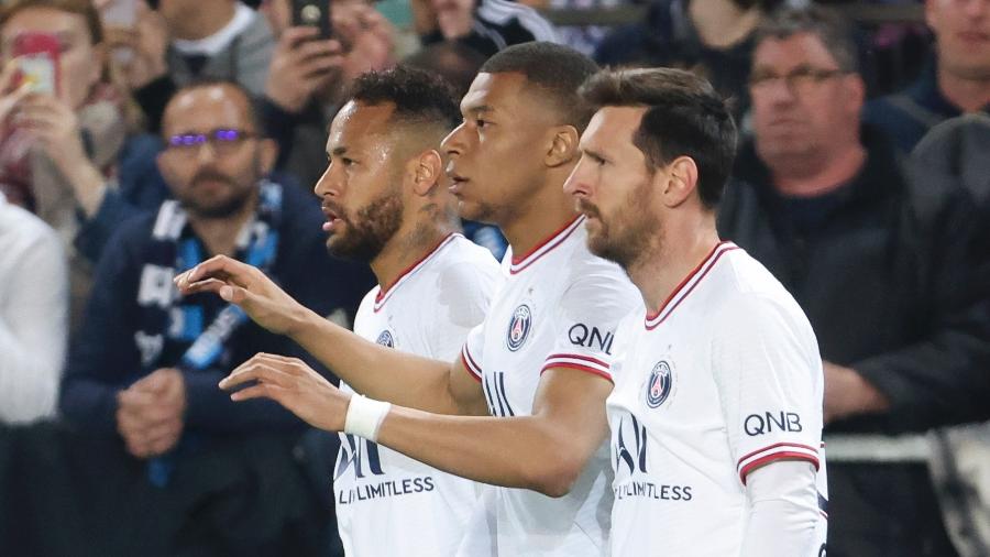 PSG de Neymar, Mbappé e Messi tenta voltar a vencer após três empates seguidos - John Berry/Getty Images