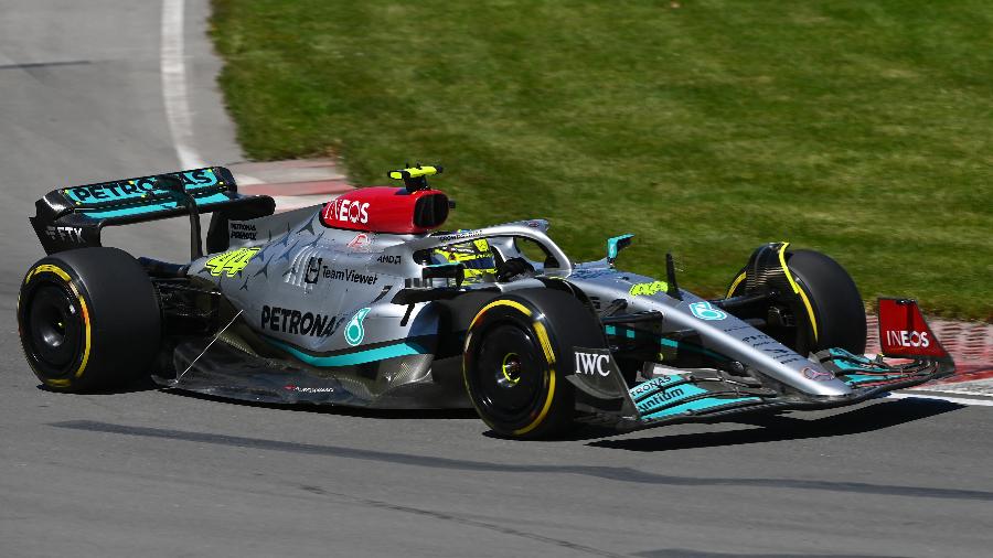 Lewis Hamilton, da Mercedes, durante o GP do Canadá - Dan Mullan/Getty Images via AFP
