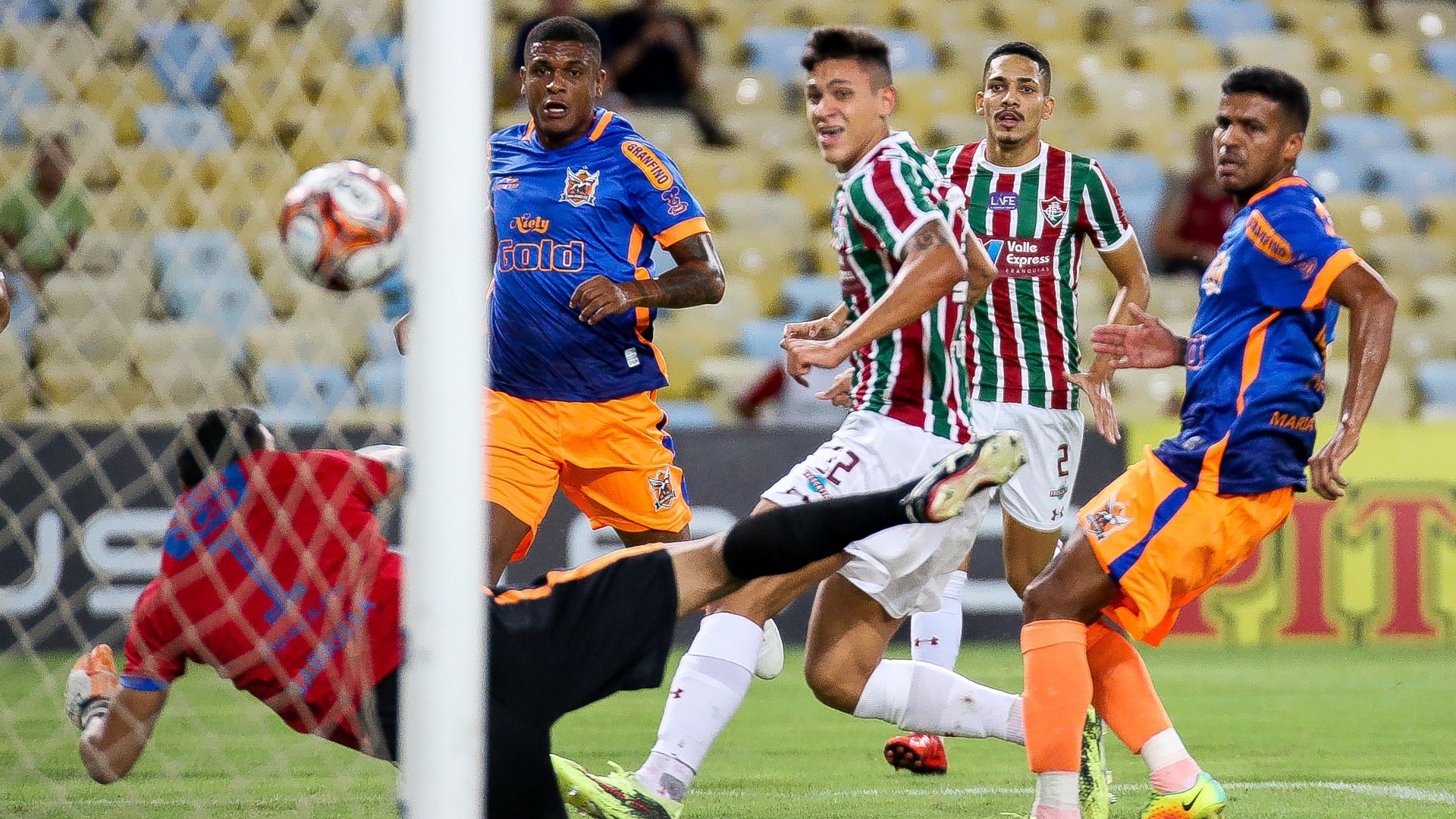 O atacante Pedro marcou o primeiro gol do Fluminense sobre o Nova Iguaçu