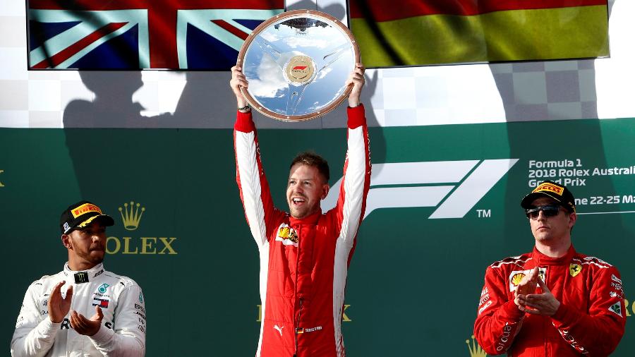 Sebastian Vettel comemora a vitória no GP da Austrália - Brandon Malone/Reuters