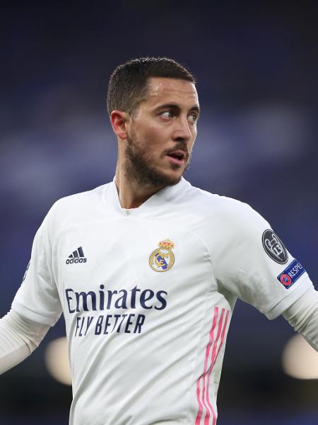 Em uma votação aberta ao público no site do jornal espanhol "Marca", Hazard recebeu a pior avaliação do elenco do Real Madrid - James Williamson - AMA/Getty Images