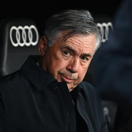 Carlo Ancelotti, técnico do Real Madrid, durante jogo do Campeonato Espanhol