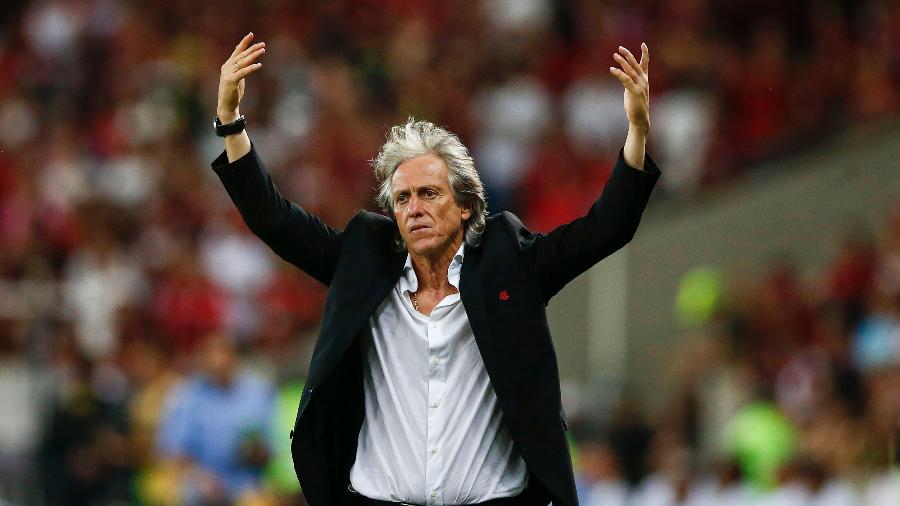 21/11/2019 - Jorge Jesus, técnico do Flamengo, em partida contra o Cerá pelo Brasileirão - Bruna Prado/Getty Images