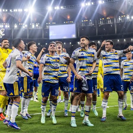 Jogadores do Boca Juniors comemoram classificação contra o Vasco para a final da Sul-Americana
