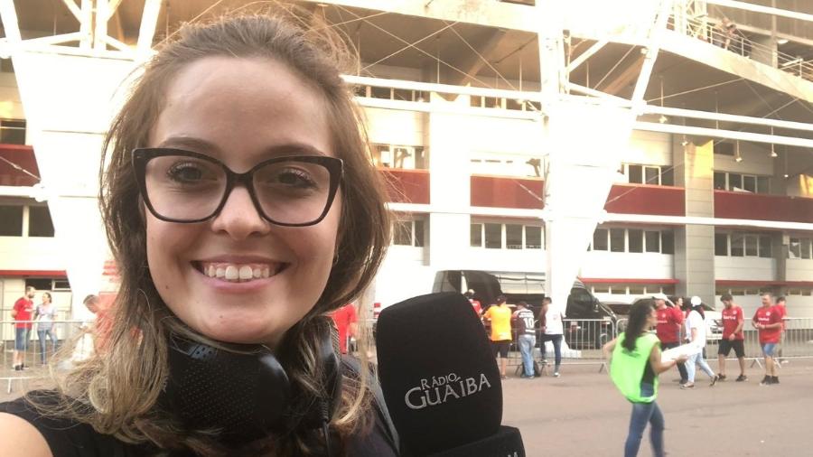 Laura Gross, repórter da Rádio Guaíba, foi vítima de assédio no pátio do Beira-Rio - Reprodução/Twitter