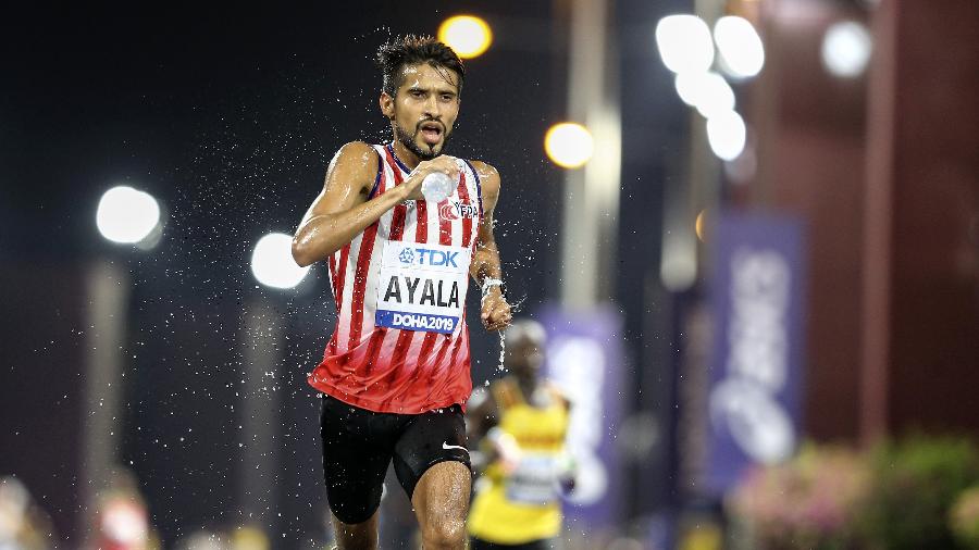 06.10.2019 - O maratonista Derlys Ayala, do Paraguai, em competição no Qatar - Anadolu Agency via Getty Images