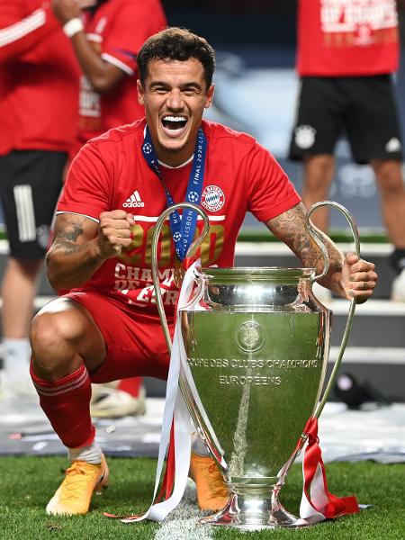 Philippe Coutinho comemora título da Liga dos Campeões pelo Bayern de Munique - Michael Regan - UEFA/UEFA via Getty Images