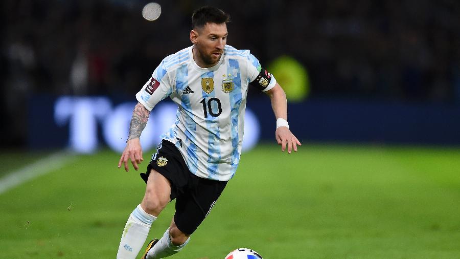 Lionel Messi, da Argentina, em jogo contra a Venezuela pelas Eliminatórias - Marcelo Endelli/Getty Images