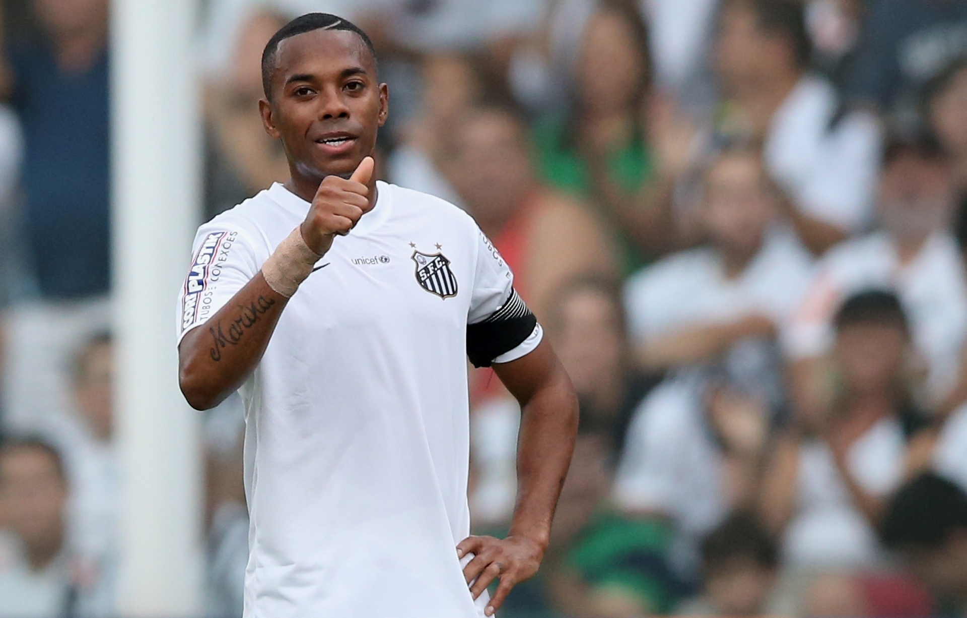 Robinho, em sua terceira passagem pelo Santos, em 2014 - Friedemann Vogel/Getty Images