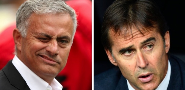  Mourinho e Lopetegui vivem momentos ruins no Manchester United e Real Madrid -  Dan Istitene/Getty Images e Gabriel Bouys/AFP