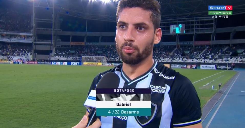 Gabriel, zagueiro do Botafogo, em entrevista ao SporTV