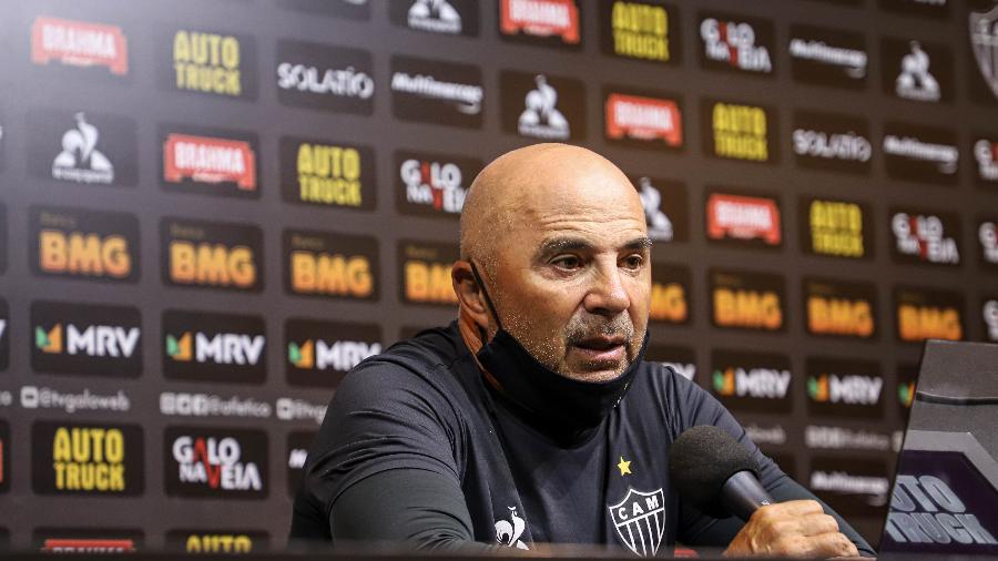 Jorge Sampaoli, técnico do Atlético-MG, ainda cobra reforços no mercado da bola - Pedro Souza/Atlético-MG