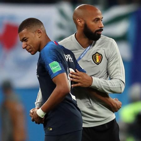 Os franceses Kylian Mbappe e Thierry Henry - Catherine Ivill/Getty Images