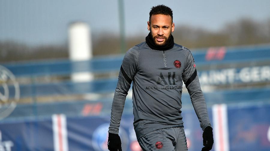 Neymar, durante treinamento do PSG - Aurelien Meunier - PSG/PSG via Getty Images