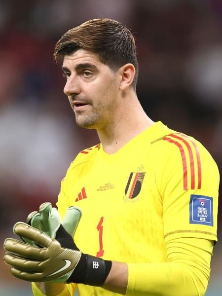 Thibaut Courtois, goleiro da seleção belga, durante partida contra a Croácia. - James Williamson - AMA/Getty Images