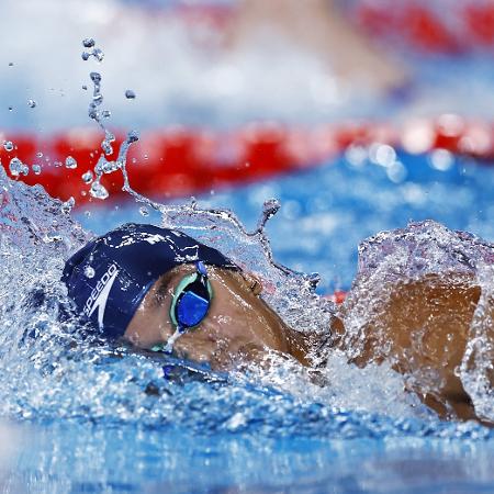 Maria Fernanda Costa durante a final dos 400m livre feminino no Mundial de natação em Doha