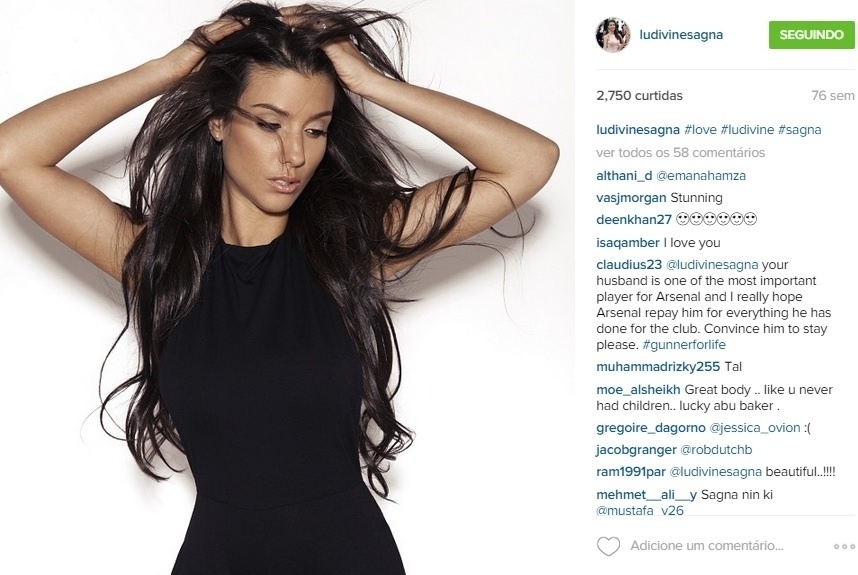 Ludivine Sagna, mulher do lateral Bacary Sagna - Reprodução/Instagram