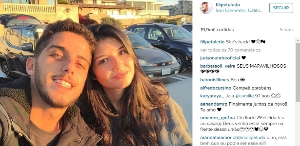 Filipe Toledo e Ananda Marçal namoram há sete meses - Reprodução/Instagram