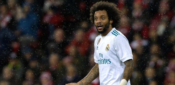 Marcelo em ação durante jogo do Real Madrid - Vincent West/Reuters