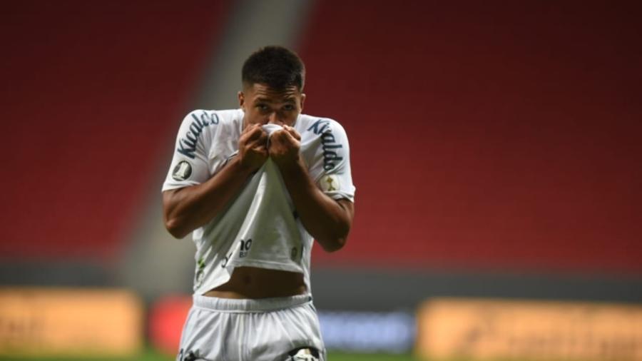 Marcos Leonardo em jogo pelo Santos - Ivan Storti