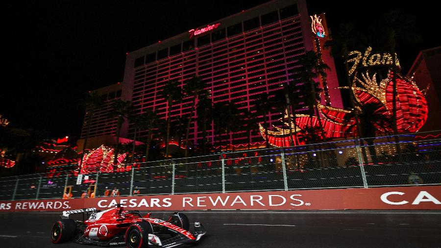 Fórmula 1: Charles Leclerc, na disputa do treino classificatório do GP de Las Vegas