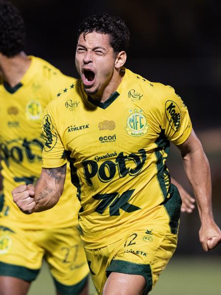 Guilherme Marques comemora gol do Mirassol sobre o Fluminense em partida do Brasileirão Guilherme Marques comemora gol do Mirassol sobre o Fluminense em partida do Brasileirão