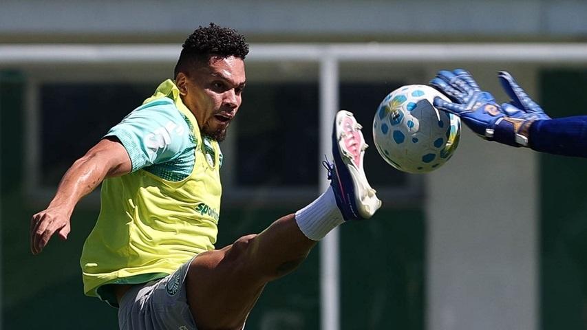 Paulinho durante treino do Palmeiras na Academia de Futebol - undefined