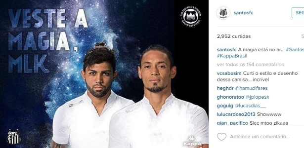 Imagem do novo uniforme do Santos foi divulgada nas redes sociais - Reprodução/Instagram