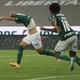 Breno Lopes, do Palmeiras, comemora gol diante do Santos pela final da Libertadores 2020, no Maracanã - Ricardo Moraes/Getty Images