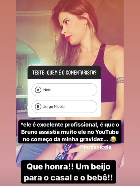 Uma honra, diz comentarista por gerar enjoos a ex-BBB durante gravidez - Reprodução/Instagram