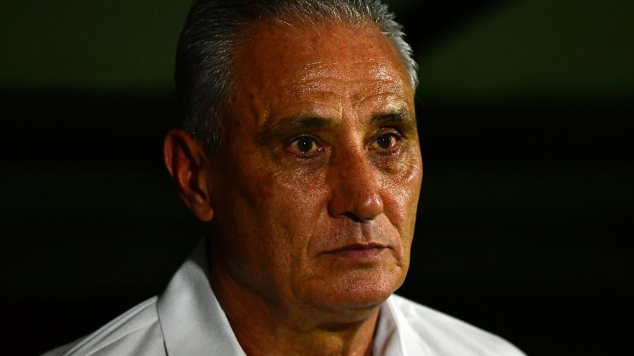 Tite, técnico do Flamengo, durante jogo contra o Bragantino