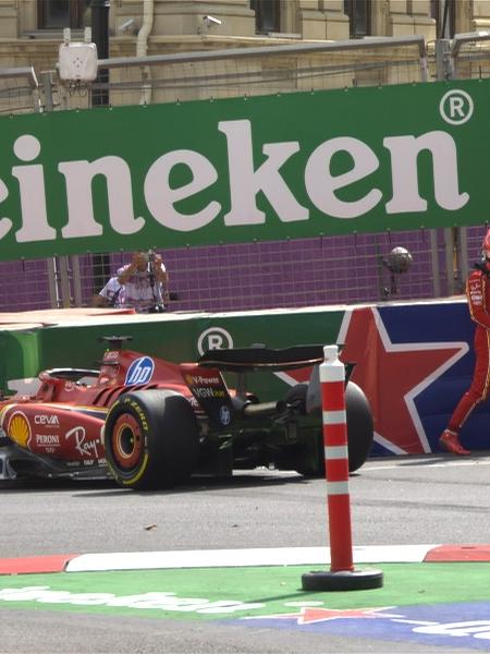 Charles Leclerc, da Ferrari, bateu no primeiro treino livre em Baku