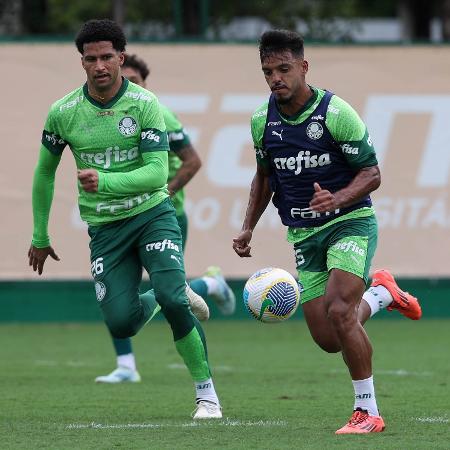 Murilo e Gabriel Menino, em treino pelo Palmeiras - Cesar Greco/Palmeiras/by Canon