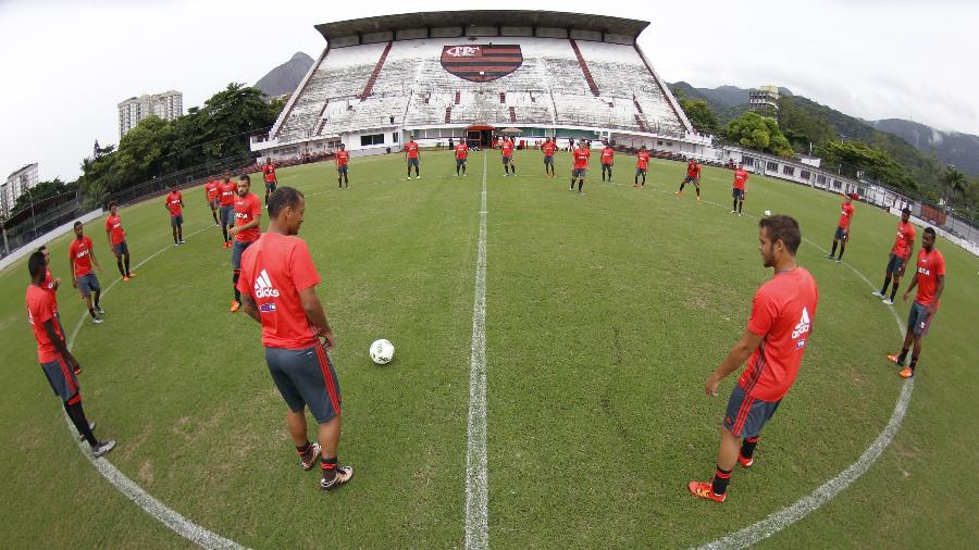 Jogadores do Flamengo treinam no estádio da Gávea - Gilvan de Souza/Flamengo