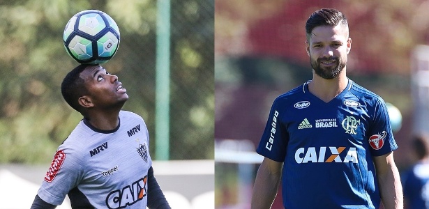 Robinho tem contrato com Galo até dezembro; já Diego assinou com Fla até julho de 2019 - Fotomontagem: Divulgação Atlético-MG e Flamengo